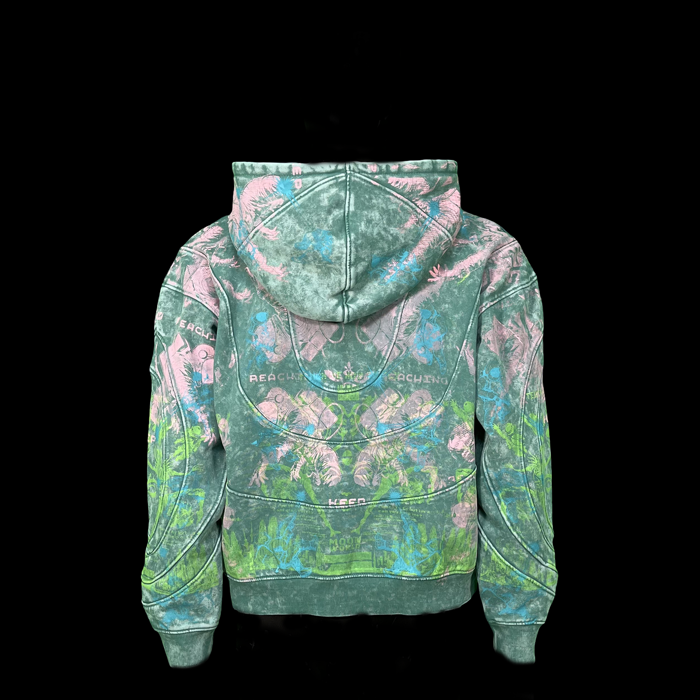 #1565 - (Acid Wash Ridge Hoodie Fleece Zip M)