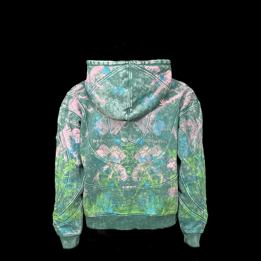#1565 - (Acid Wash Ridge Hoodie Fleece Zip M)
