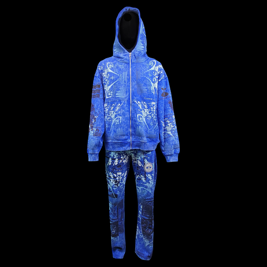 #14 + #17 Endless Ocean (Sweat Suit, Acid Wash , X Large)