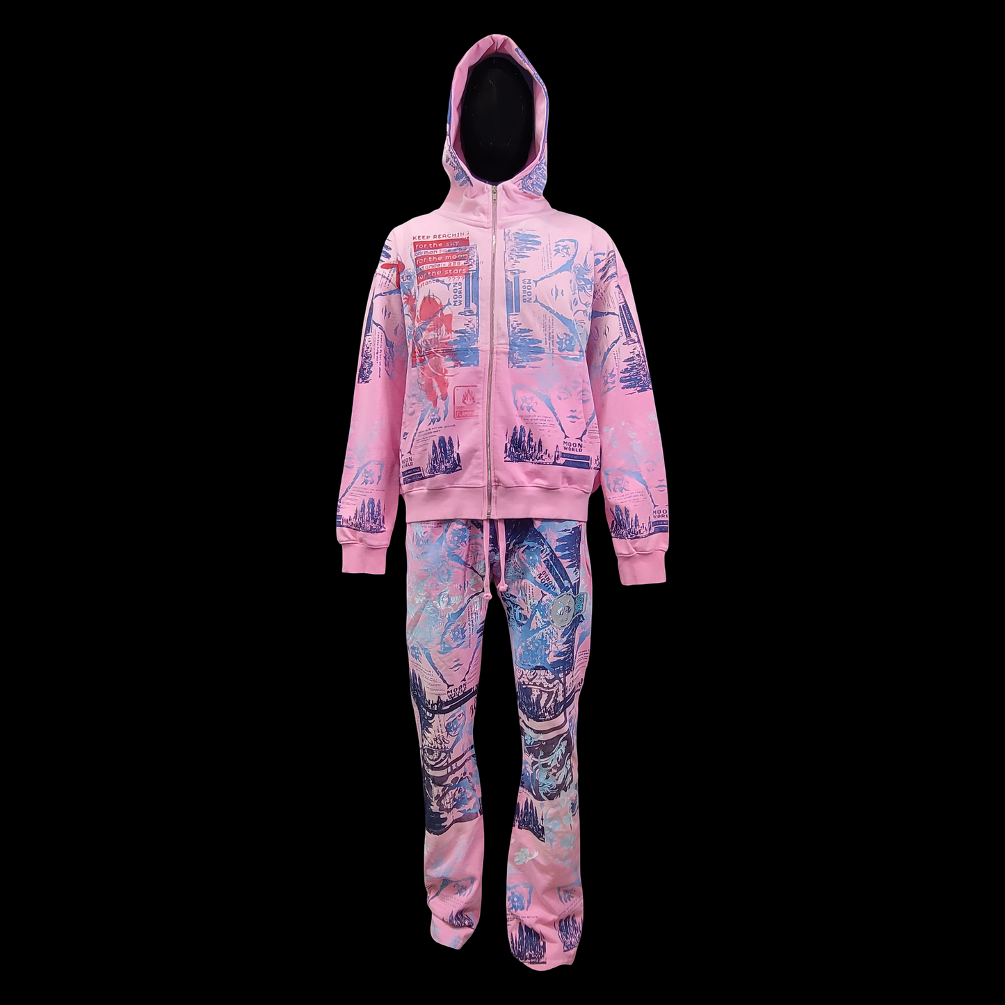 #15 + #16 Icy Pink Space Dust (Sweatsuit, Acid Wash, Large)