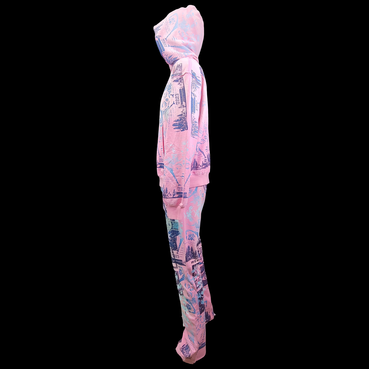#15 + #16 Icy Pink Space Dust (Sweatsuit, Acid Wash, Large)