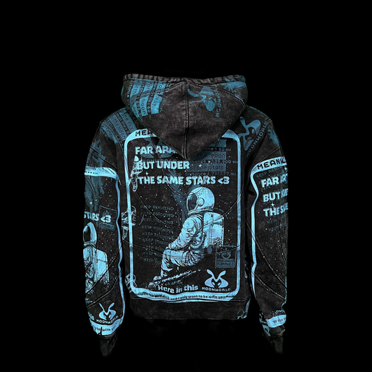 #1507 - (Acid Wash Ridge Hoodie Fleece Zip M)