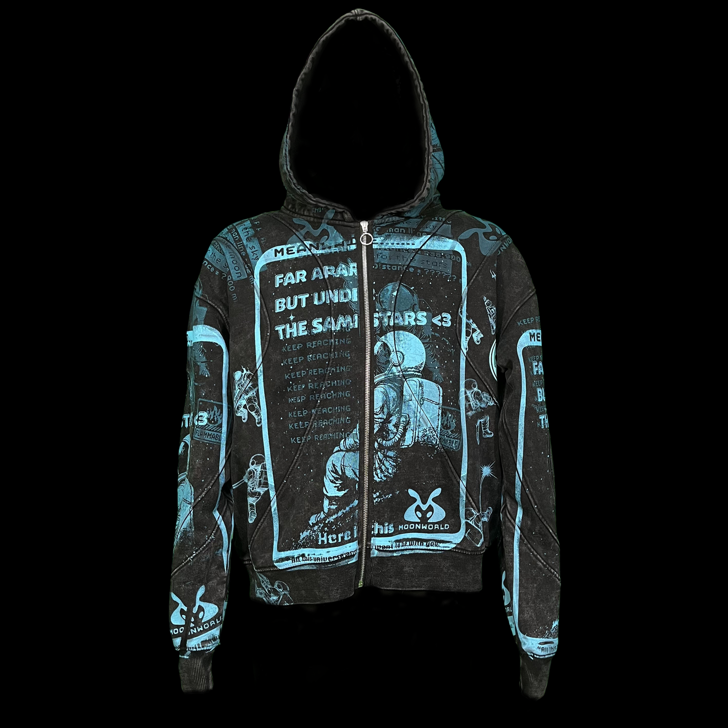 #1507 - (Acid Wash Ridge Hoodie Fleece Zip M)