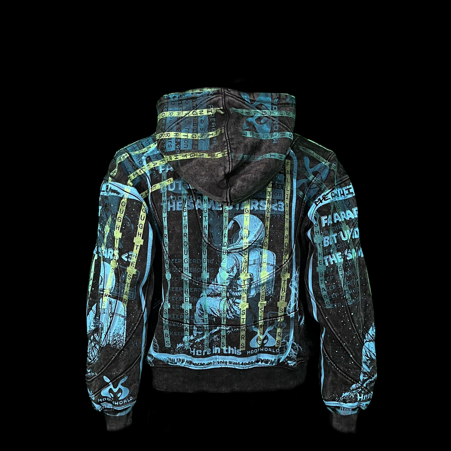 #1544 - Digital Rain (Acid Wash, Fleece, Zip, S)
