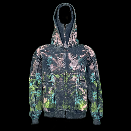 #1563 - Cosmic Phantom (Acid Wash Double Hood Zip, S)