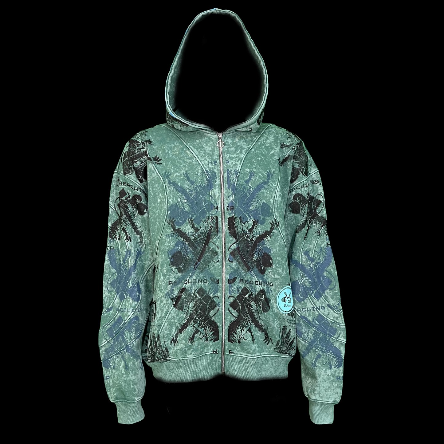 #1588 -  (Acid Wash, Fleece Zip, XL)