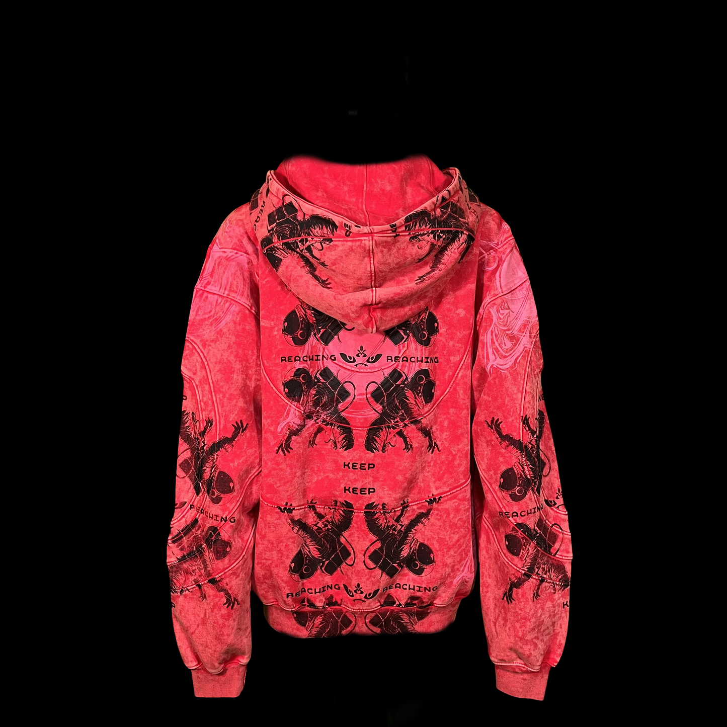#1596 - Approaching Red Sun (Acid Wash Fleece Zip, 2XL)