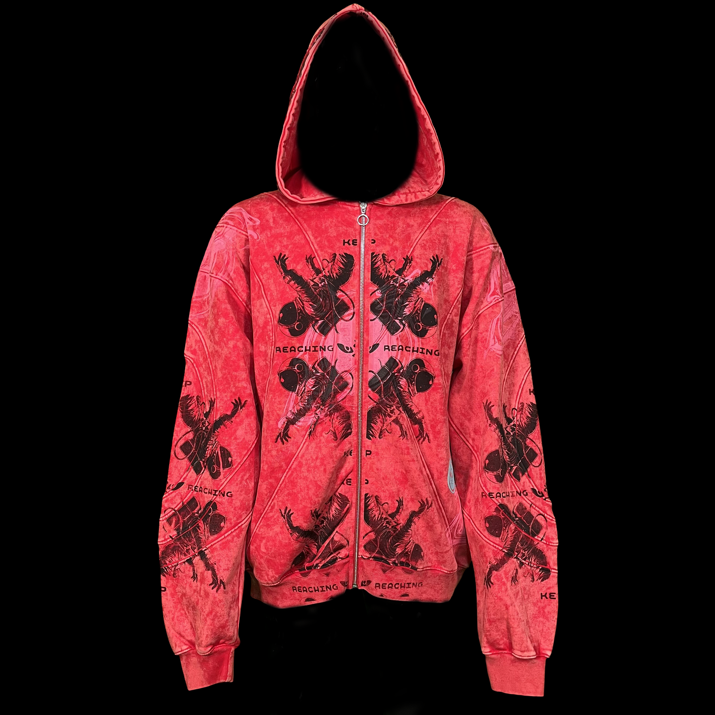 #1596 - Approaching Red Sun (Acid Wash Fleece Zip, 2XL)