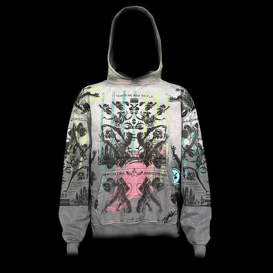 #1597 - Inspired Charcoal  (Acid Wash Fleece Pull Over, L)