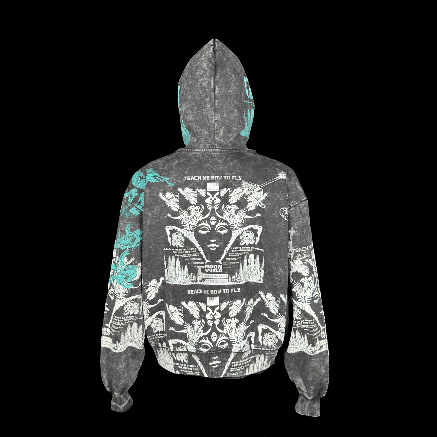 #772 Obisidian Wings [S] (Acid Wash Crop Zip)