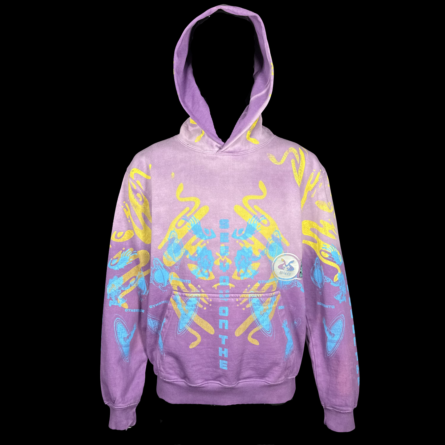 #840 Electric Space Ghost [S] (Acid Wash Crop Zip)