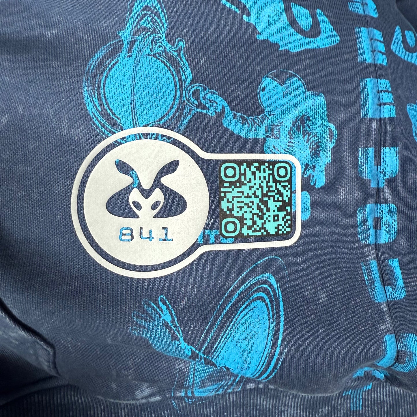 #841 Electric Space Eel [XL] (Acid Wash Crop Zip)