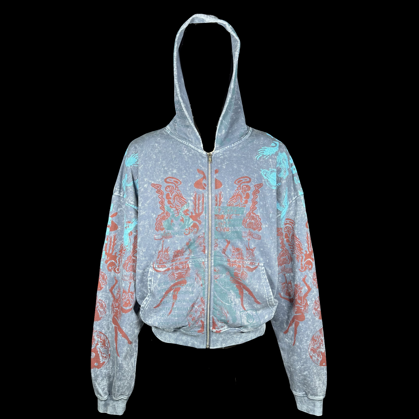 #849 Frozen Atmosphere [XL] (Acid Wash Crop Zip)