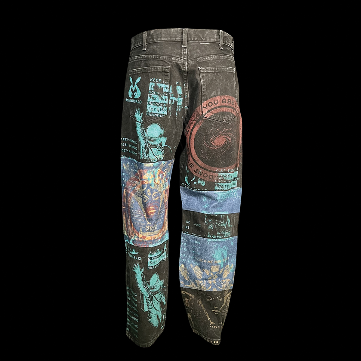 Moonworld X Athene Bytes #1640 - Dark Explorer (Upcycled Denim Pants Size 36W)